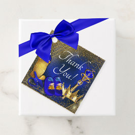 Royal Blue Guld Prince Baby Shower Gåvor Etiketter