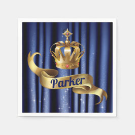 Royal Blue Guld Prince Birthday Pappersservett