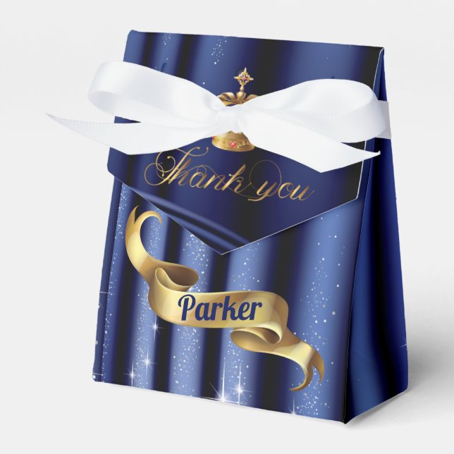 Royal Blue Guld Prince Birthday Presentaskar (Framsidan Sidan)