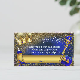 Royal Blue Guld Prince Diaper Raffle Biljett Tilläggskort