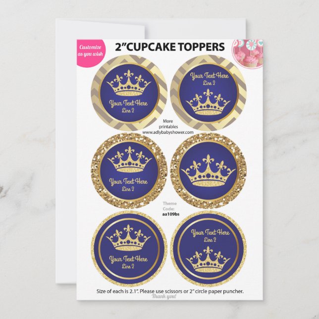 Royal Blue Guld Prince, Kung Cupaka Toppers (Framsida)