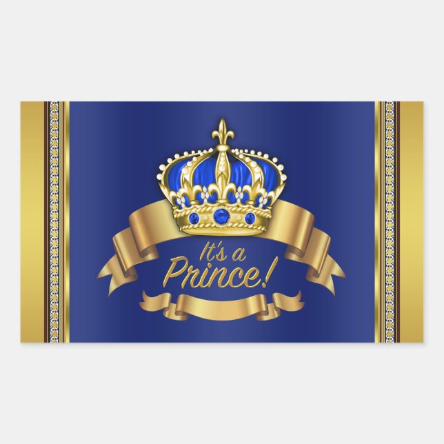 Royal Blue Guld Prince Vattenflaska Etikett (Framsida)