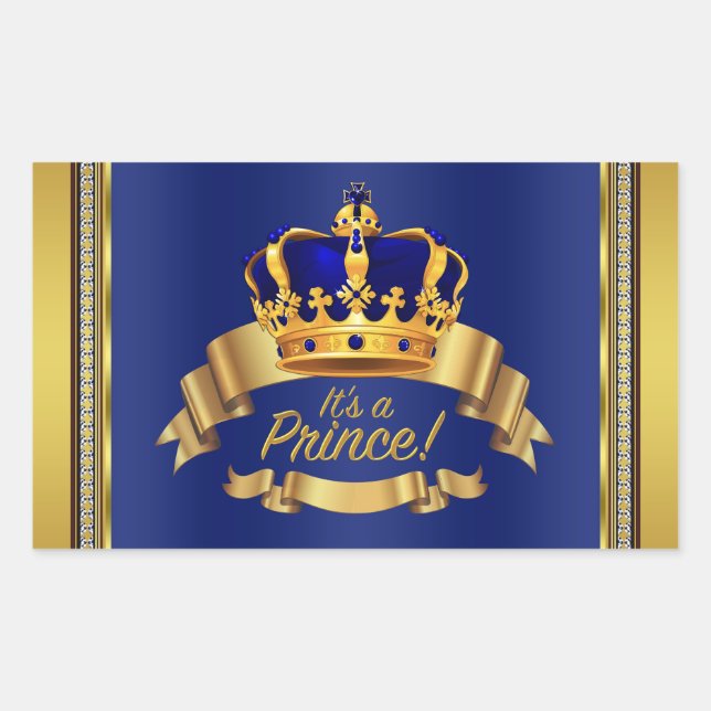 Royal Blue Guld Prince Vattenflaska Etikett (Framsida)