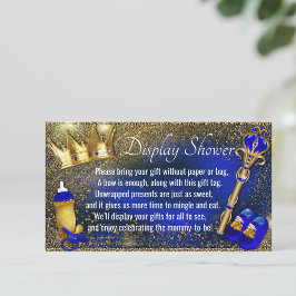 Royal Blue Guld Prince Visning Shower Tilläggskort