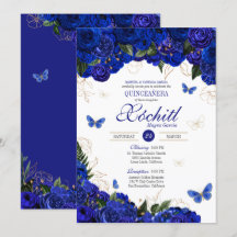 Royal Blue Guld Ro Butterfly Elegant Quinceanera