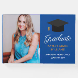 Royal Blue Guld Studenten Photo 2025 Autograph Gästböcker