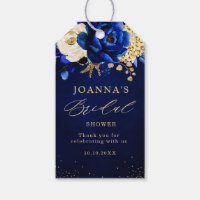 Royal Blue Gult Guld Metallic Blommigt Bröllop Gif