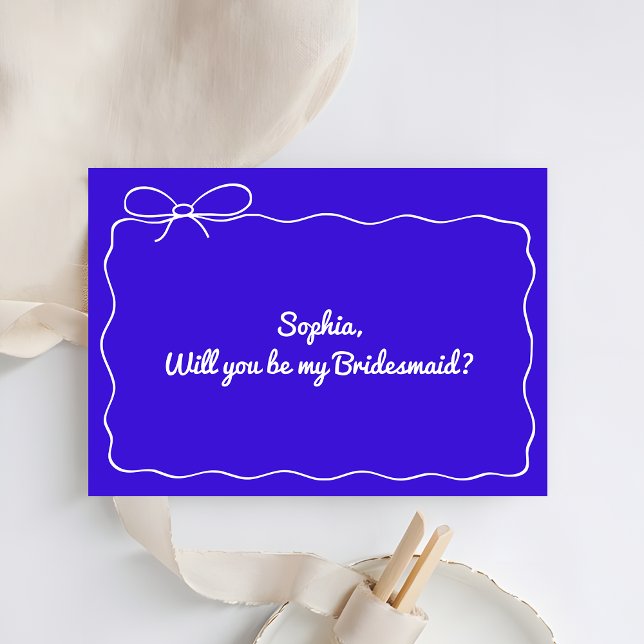 Royal Blue Hand plockade kommer att bli min brides Inbjudningar (Skapare uppladdad)