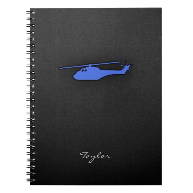 Royal Blue Helicopter Anteckningsbok (Framsidan)