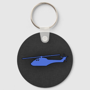 Royal Blue Helicopter Nyckelring