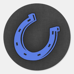 Royal Blue Horseshoe Runt Klistermärke