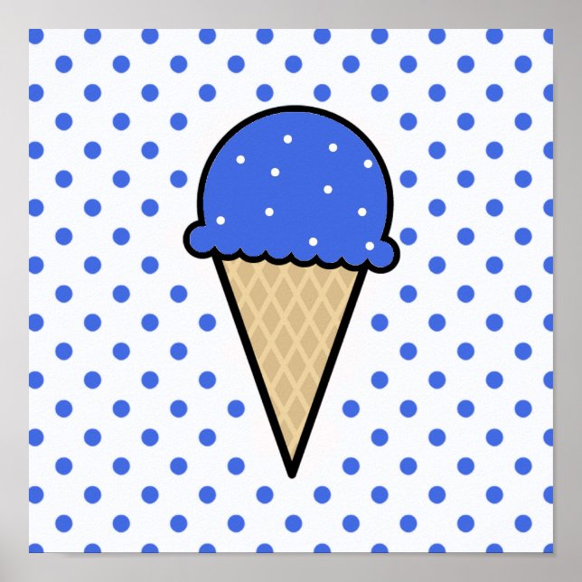 Royal Blue Ice Cream Cone Poster (Framsidan)