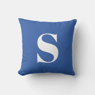 Royal Blue Initial Monogrammed Utomhusfyllning Kudde