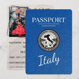 Royal Blue Italien Passport Spara Datumet