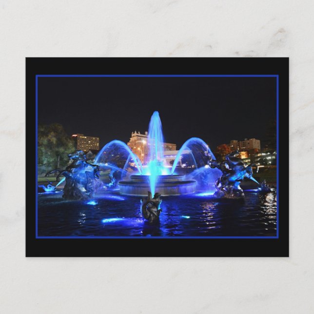 Royal Blue J.C. Nichols Fontän, Kansas City Vykort (Framsida)