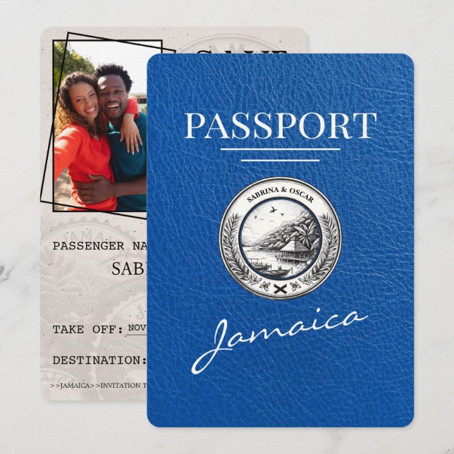 Royal Blue Jamaica Passport Spara datum Datumet (Fram/baksida)