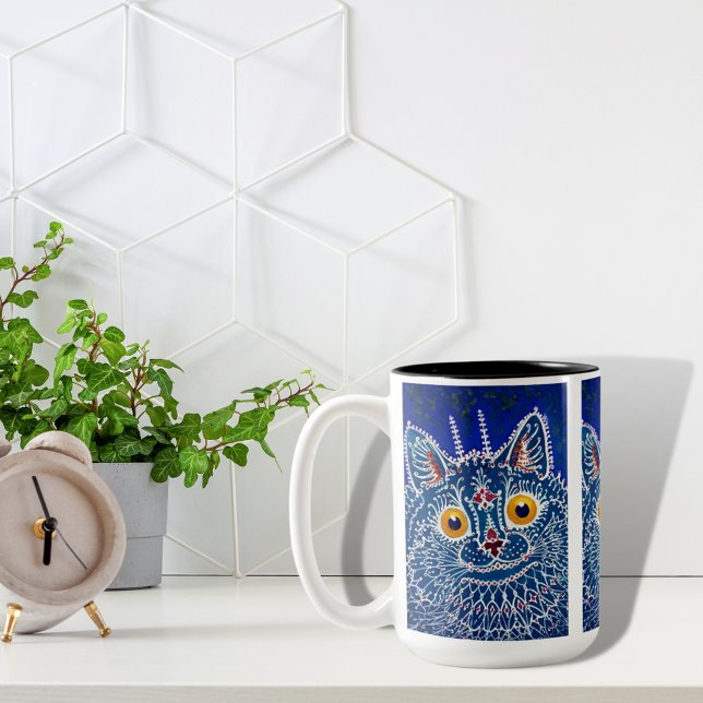 Royal blue Kaleidoscope Cat mugg (Skapare uppladdad)