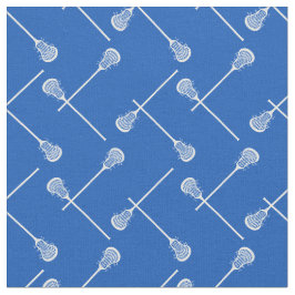 Royal Blue Lacrosse White Sticks Patterned Tyg