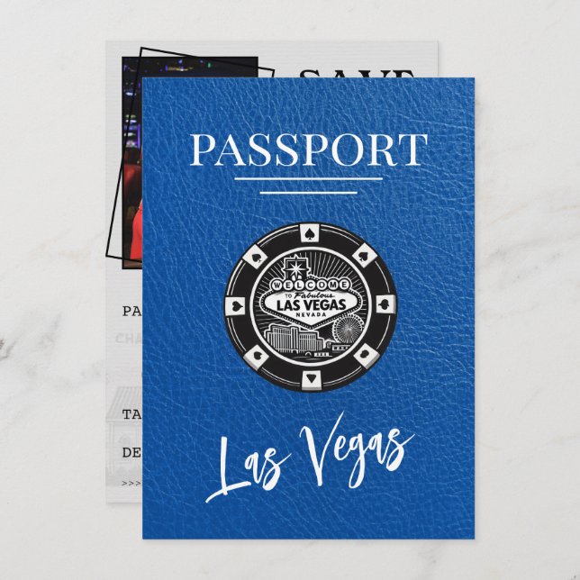 Royal Blue Las Vegas Passport Spara datum Spara Datumet (Fram/baksida)