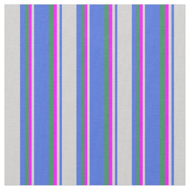 Royal Blue, Light Grått, Fuchsia och Sea Grönt Tyg (Närbild)