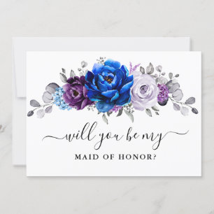 Royal Blue Lila Kommer du att vara min Maid of hon Inbjudningar