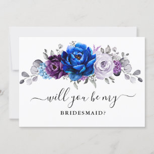 Royal Blue Lila Lilac Kommer du att bli min Brides Inbjudningar