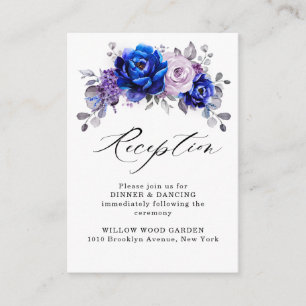 Royal Blue Lilac Lila Blommigt bröllopsmottagning  Tilläggskort