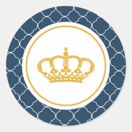 Royal Blue Lille Prins Krona Klistermärke