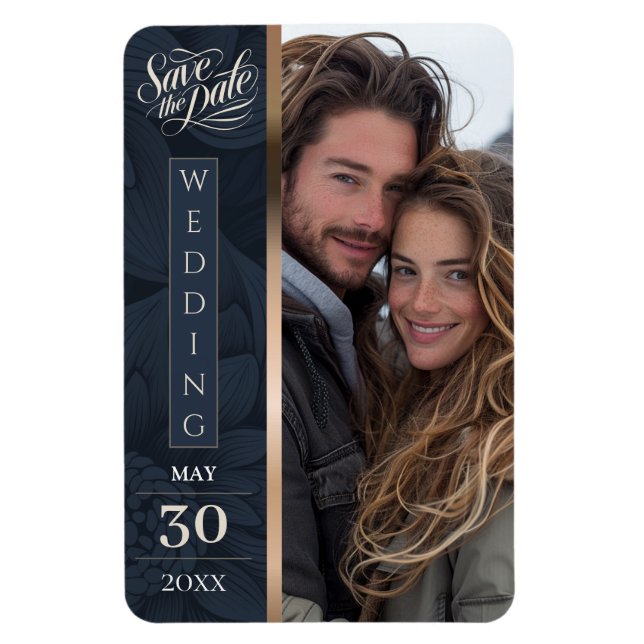 Royal Blue Luxe Bloom Flexible Photo Magnet (Vertikal)