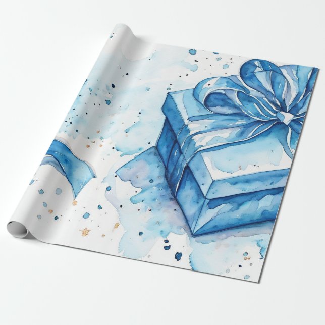 Royal Blue Luxury Gift-Märkre Presentpapper (Utrullad)