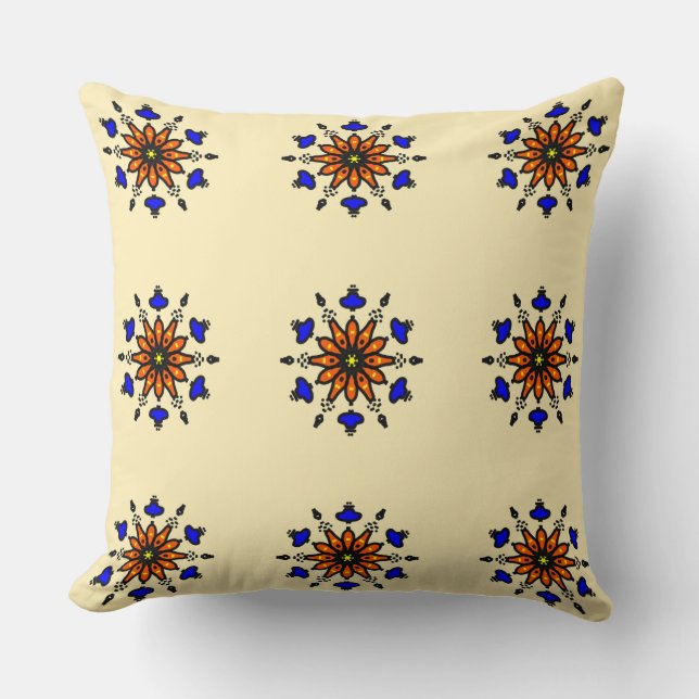 Royal Blue Mandala Kudde (Framsida)