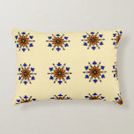 Royal Blue Mandala Prydnadskudde<br><div class="desc">"This unique hand-drawn mandala features a rustic, artistic charm with natural variations in the pattern alignment. A sophisticated design in royal blue and gold tones, perfect for adding an elegant touch to your living room or bedroom."</div>