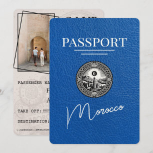 Royal Blue Marocko Passport Spara datum Datumet
