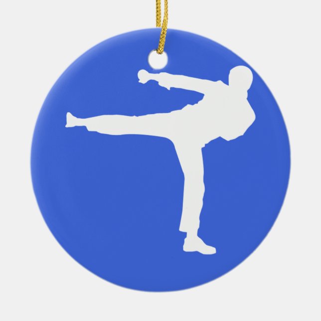 Royal Blue Martial Arts Julgransprydnad Keramik (Framsidan)