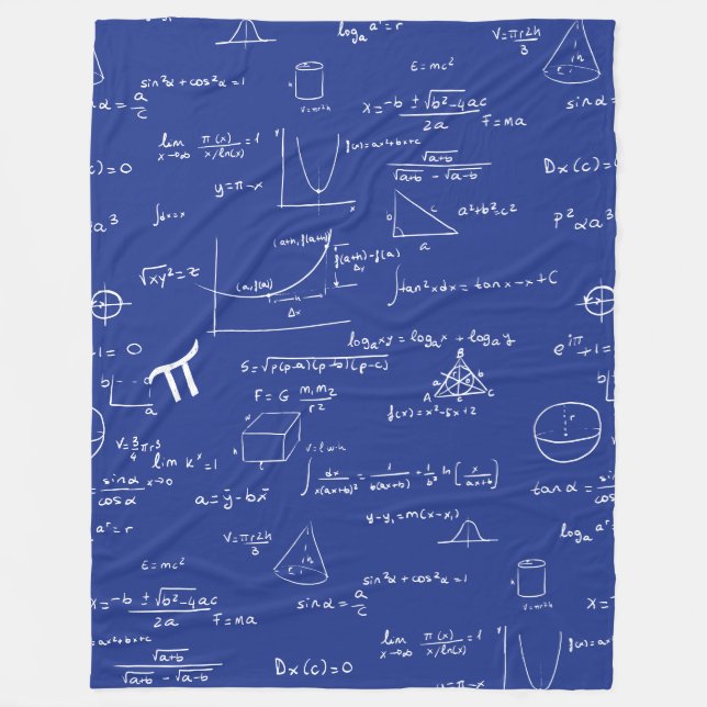 Royal Blue Matematiska Ekvationer Formler Algebra  Fleecefilt (Framsidan)