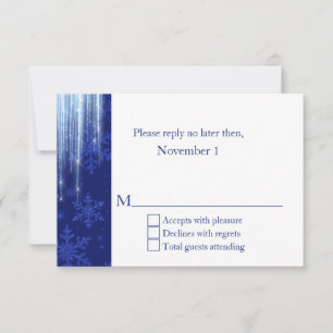 Royal Blue med Icicles Winter Wedding OSA Kort