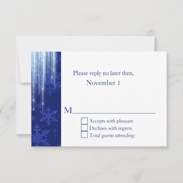 Royal Blue med Icicles Winter Wedding OSA Kort (Framsida)