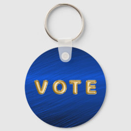 Royal Blue Metallic Graphic Vote Nyckelring