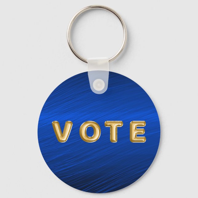 Royal Blue Metallic Graphic Vote Nyckelring (Framsida)