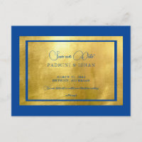 Royal Blue & Metallic Guld Regal Spara - datum