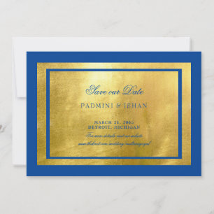 Royal Blue & Metallic Guld Regal Spara Datumet