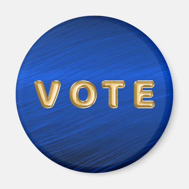 Royal Blue Metallisk Grafisk Röst Magnet (Framsidan)