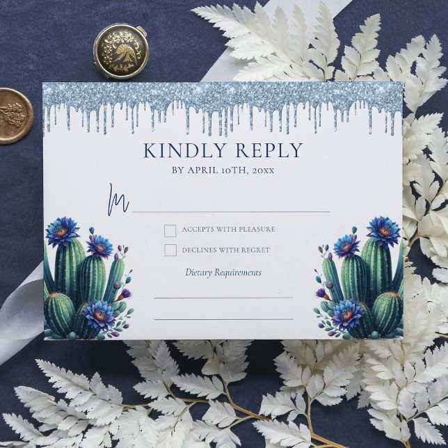 Royal Blue Mexican Stil Quinceañera Osa Tilläggskort (Skapare uppladdad)