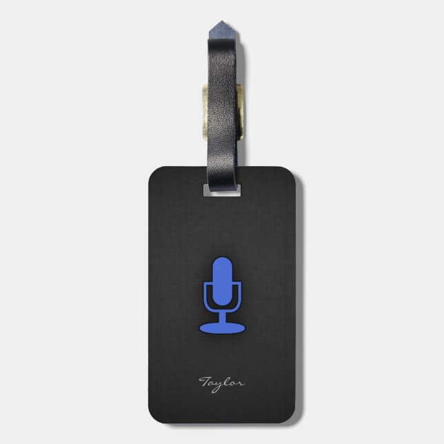 Royal Blue Microphone Bagagebricka (Baksidan Lodrät)