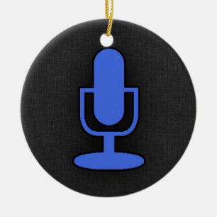 Royal Blue Microphone Julgransprydnad Keramik