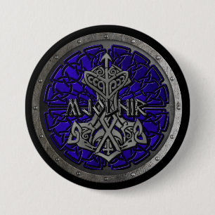 Royal Blue Mjolnir Shield Knapp
