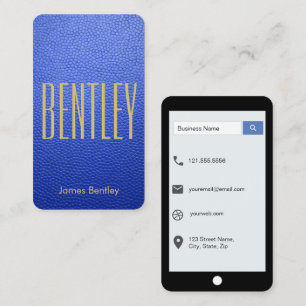 Royal Blue Mock Leather iPhone Stil Visitkort