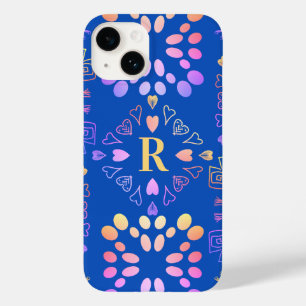 Royal Blue Monogram Rosa Lilac Mönster