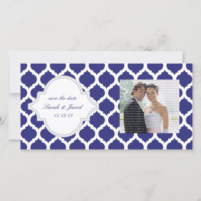 Royal Blue Moroccan Spara datumfotomort Datumet (Framsida)