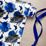 ROYAL BLUE NATT BIRDS GOTHIC CHRISTMAS PRESENTPAPPER<br><div class="desc">Elegantens läskiga vintage inspirerade till godartade NIGHT FÅGLAR OCH BUTTERFLY med royalets blå accent och dekoration papper. En klasslig idé för din goda årshelg!</div>
